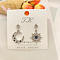 Alloy Rhinestone Stud Earrings, with 925 Sterling Silver Pins, Golden, Left and Right, Mixed Shapes