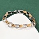 201 браслет из нержавеющей стали с овальной цепочкой для женщин BJEW-B143-16GP-3