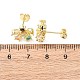 Серьги-гвоздики из латуни с микропаве и кубическим цирконием EJEW-H174-01A-G-5