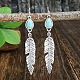Серьги-подвески из сплава и акрила в стиле бохо WGAEF55-08-1