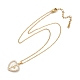 Латунный микропаве кубический цирконий пластиковая имитация ракушки кулон ожерелья NJEW-C076-10G-4