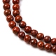 Натуральный красный яшма нити круглый шарик G-A130-3mm-08-01-4