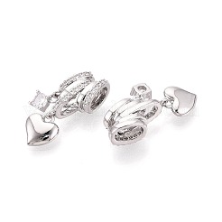 Латунные микропаве прозрачные подвески с фианитом&nbsp;KK-T075-88P