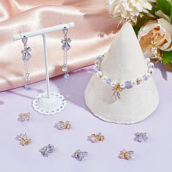 12 шт. 2-х цветная латунь с подвесками из прозрачного кубического циркония&nbsp;ZIRC-BBC0002-65