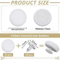 12 шт. железных пуговиц с хлопковой обивкой&nbsp;BUTT-BC0001-17B