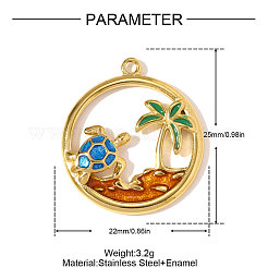 Подвески из нержавеющей стали 304 с эмалью&nbsp;STAS-OY010-89G