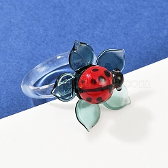 Вращающиеся кольца ручной работы в технике лэмпворк&nbsp;RJEW-P158-02B