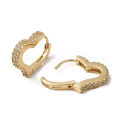 Серьги-кольца из латуни с микропаве из кубического циркония EJEW-L271-21KCG-04