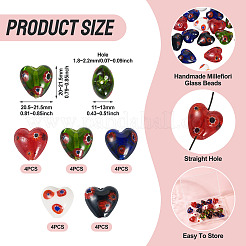 20шт 5 цвета стеклянные бусины Миллефиори ручной работы LAMP-CW0001-10