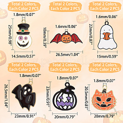 24шт 6 стиля 2 цвета подвески из сплава с эмалью&nbsp;ENAM-PH0001-75