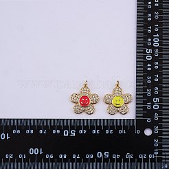 5шт 5 цвета латунные микропаве прозрачные кубические циркониевые подвески ZIRC-SZ0003-95