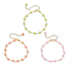 3 шт. браслеты из круглых бусин кошачий глаз 3 цветов для женщин BJEW-JB12465