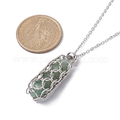 Ожерелья с подвесками-пулями из натуральных смешанных драгоценных камней NJEW-JN04529-01