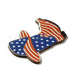 Большие подвески из осины с принтом на тему американского флага WOOD-G014-08