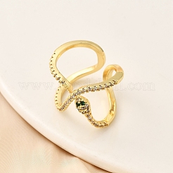 Манжеты из латуни с микро паве кубический цирконий для женщин RJEW-F188-01G