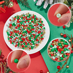 Рождественская тема 1500 шт. 5 цвета непрозрачные акриловые бусины&nbsp;MACR-SP0001-01A-01