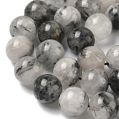 Натуральные турмализированные кварцевые бусинки&nbsp;G-F818-A09-16mm