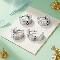 6 пара сережек-колец Huggie Hoop из нержавеющей стали 304 двух цветов&nbsp;EJEW-GO0001-07