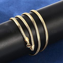 Ожерелья из цепочек-змей из латуни толщиной 4 мм&nbsp;KK-F891-21G