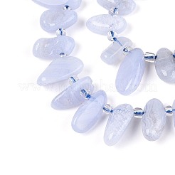 Натуральный голубой кружевной агат бисер нитей&nbsp;G-Z091-A37