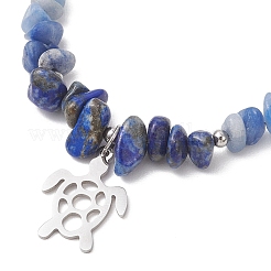 Браслет из натуральных смешанных драгоценных камней с бусинами&nbsp;BJEW-JB12976-01