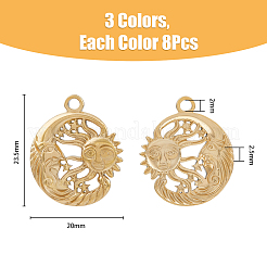 24 шт. подвески из нержавеющей стали 304 двух цветов&nbsp;STAS-DC0013-17