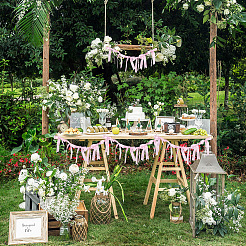 Гирлянда из бантов&nbsp;AJEW-WH20064-76F