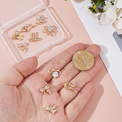 10шт 5 стиля латунные микропаве прозрачные кубические подвески из циркония&nbsp;KK-HS0015-25