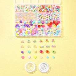 Набор украшений из эластичных браслетов из акрилового бисера своими руками DIY-FS0005-71