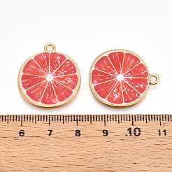 Светло-золотого сплава эмали подвески&nbsp;ENAM-S126-119-01