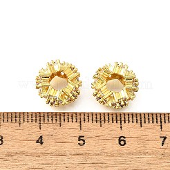 Цветок латуни микро проложить кубического циркония европейские шарики KK-V008-19G-01