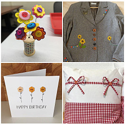 120 шт. 6-х цветные деревянные пуговицы-цветы с 2 отверстиями&nbsp;BUTT-TA0001-40A