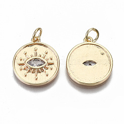 Латунные микропаве прозрачные подвески с фианитом KK-S356-156G-NF