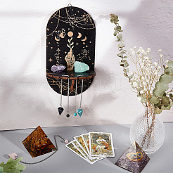 Деревянная настенная небольшая хрустальная витрина DIY-CN0002-25A