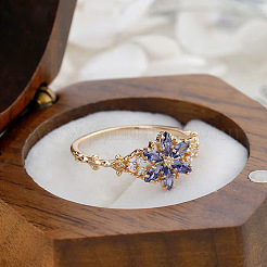 Кольца из стерлингового серебра со снежинкой 925 и кубическим цирконием FS-WG5DEC8-10