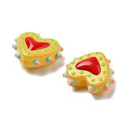 Запекаемые стеклянные бусины с рисунком в виде сердца LAMP-V001-07H