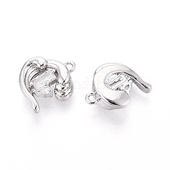 Латунные микропаве прозрачные кубические циркониевые подвески KK-N267-18P