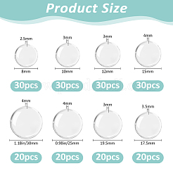 200шт 8 стиля прозрачных стеклянных кабошонов&nbsp;GLAA-FH0001-88