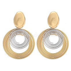 Двухцветные серьги-гвоздики из нержавеющей стали 304 EJEW-C142-17PG