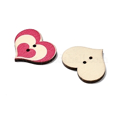 2 отверстия печатных деревянные кнопки WOOD-S037-008-1