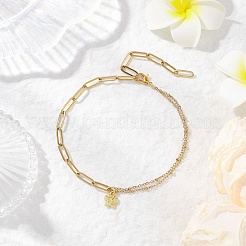 Браслеты на ногу из сплава Butterlfy из нержавеющей стали 304 с цепочкой-скрепкой для женщин AJEW-AN00755