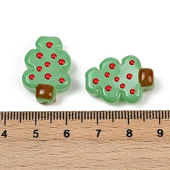 Прозрачные стеклянные эмалевые бусины на рождественскую тематику LAMP-B028-02