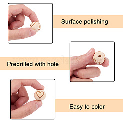 90 шт. 9 узора бусины из натурального дерева чайных деревьев WOOD-FW0001-05