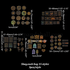 5 сумка 5 стиля водонепроницаемые 3D магические карты лазерные самоклеящиеся наклейки&nbsp;DIY-AR0004-97