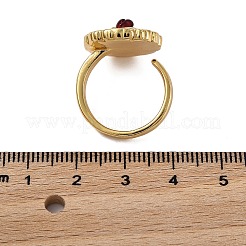 Кольца-манжеты с цветочным узором из латуни RJEW-G342-01G-02