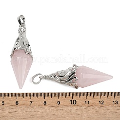 Большие подвески из натурального розового кварца с огранкой в форме биконуса&nbsp;G-Z101-03P-08