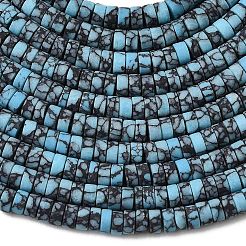 Окрашенные синтетические бирюзовые бусы нити G-Z089-A04-S