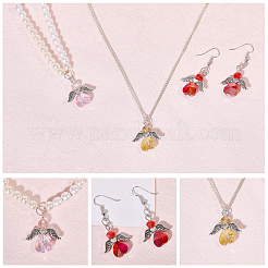 36шт 6 цвета подвески из стекла ангела&nbsp;PALLOY-CA00009