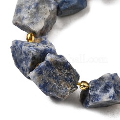 Необработанные грубые натуральные голубые точечные яшмовые бусины нити G-Z087-B01