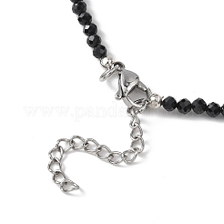 Женские ожерелья из натуральных пресноводных ракушек в форме звезды и граненых круглых бусин из натуральной черной шпинели NJEW-JN05667